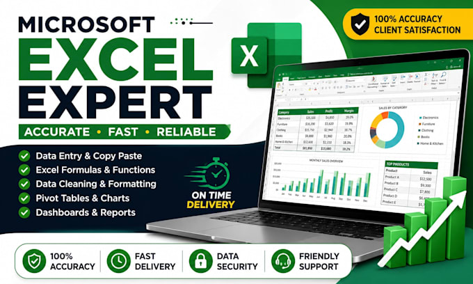 microsoft excel data entry, formulas, formatting, and spreadsheet tasks