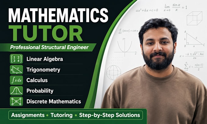 help in maths, algebra, calculus, statistics, discrete maths and trigonometry