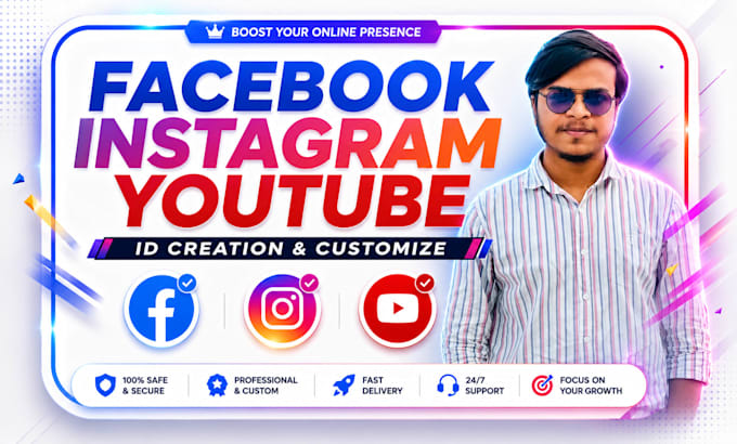 create and professionally setup social media accounts