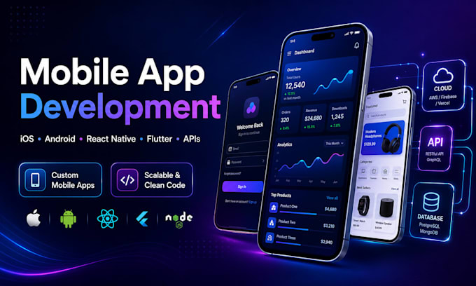build mobile app for ios and android using react native flutter