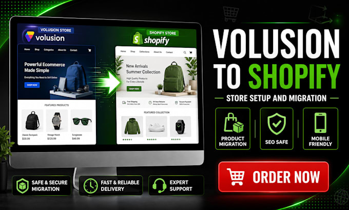 setup volusion website or migrate your volusion store to shopify