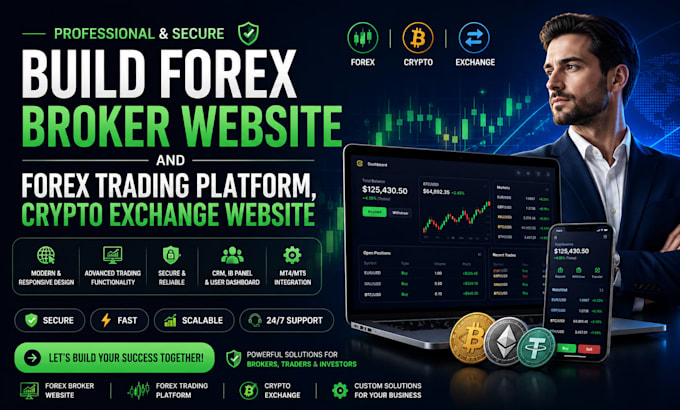 build a complete forex broker website, trading platform and crypto exchange
