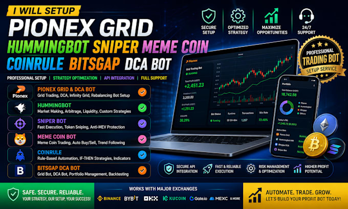 setup pionex grid humming sniper meme coin ethereum coinrule bitsgap dca bot