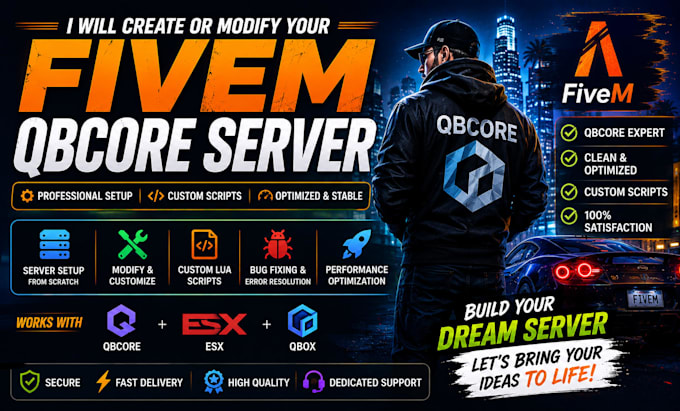 create or modify your fivem qbcore server professionally