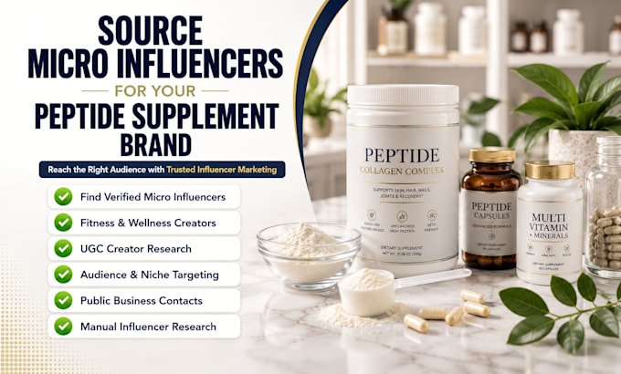 source micro influencers for your peptide supplement