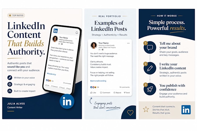 help you build authority on linkedin with authentic content