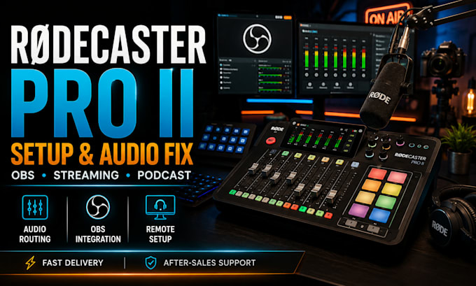 setup rodecaster pro ii for streaming, podcasting and obs audio