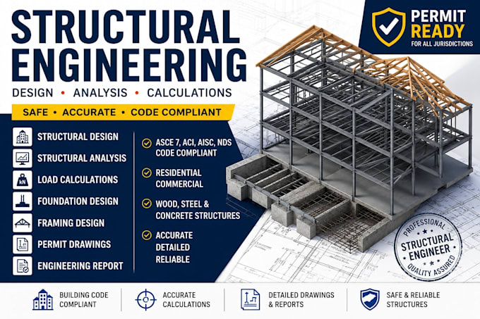 building structural design analysis load calculations foundation
