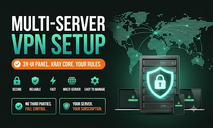 install and configure a multi server VPN panel with 3x UI