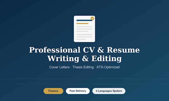 write and edit cvs, cover letters, and academic theses