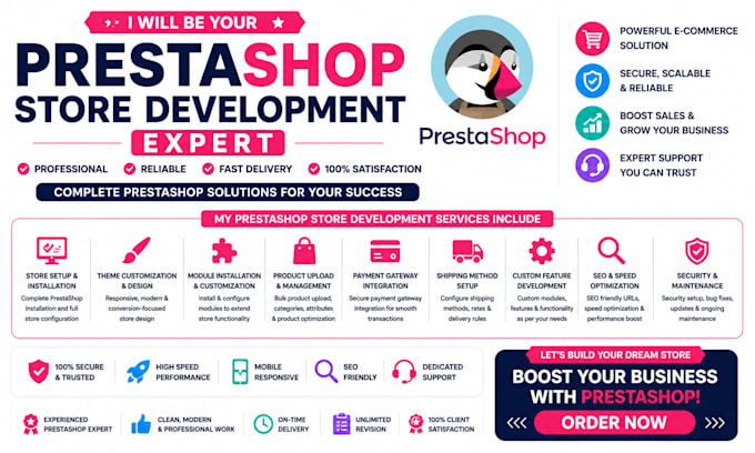 do prestashop store development, design and customization