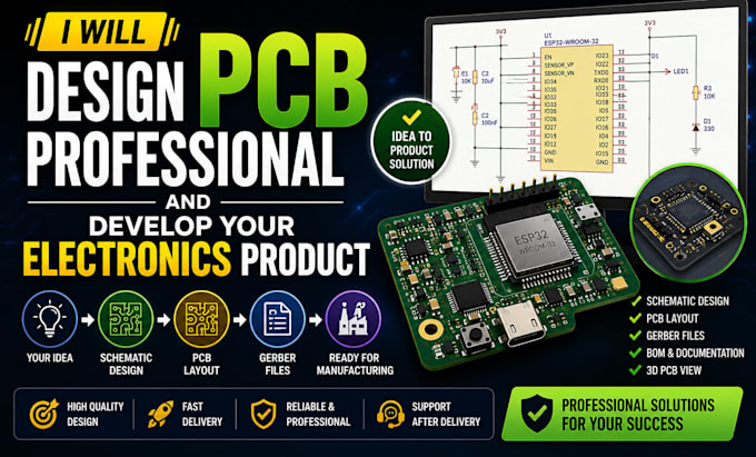 design professional pcb and develop your electronics product