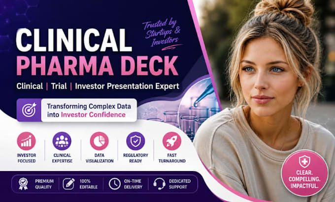 clinical presentation, pharma deck, clinical, trial investor presentation expert