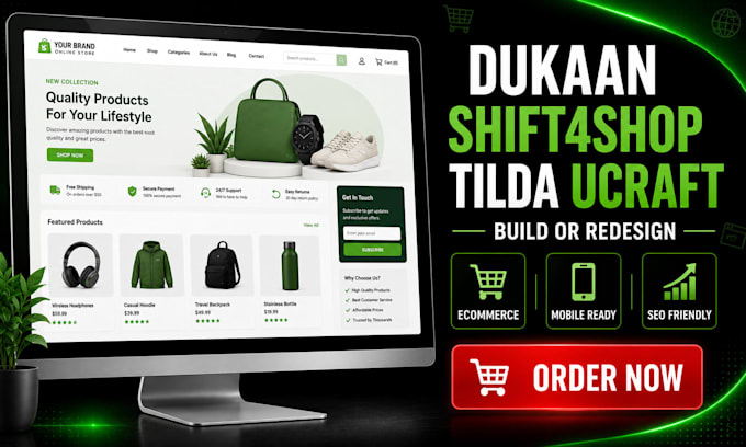 fix or customize dukaan ucraft shift4shop and tilda website