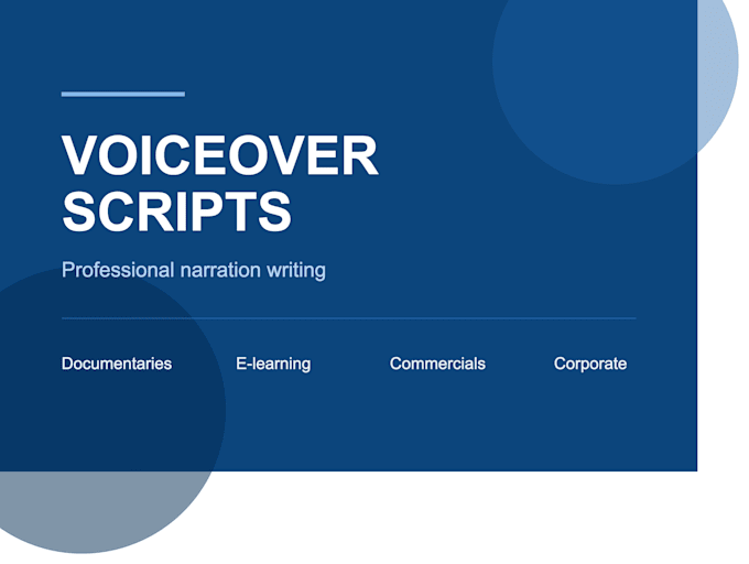 write professional voiceover and narration scripts