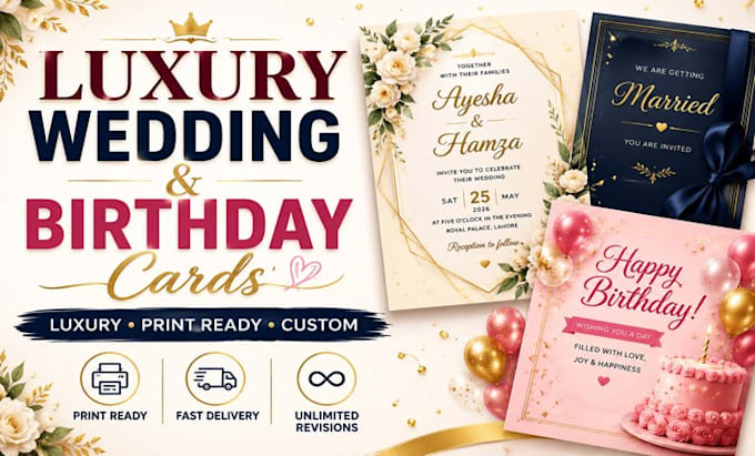 design elegant wedding and birthday invitation cards