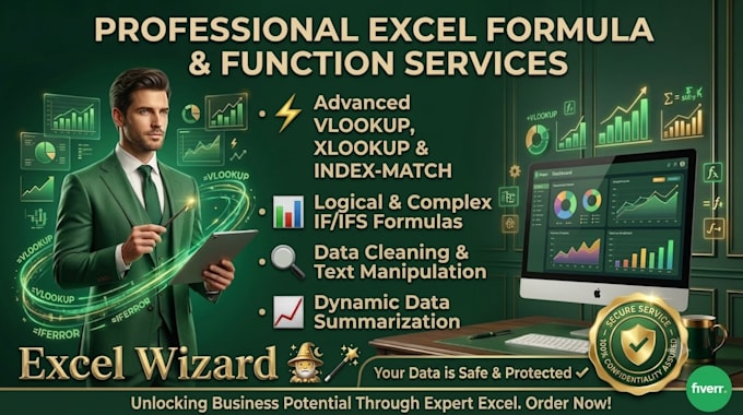 fix excel formulas, write complex vlookup, xlookup, and excel functions