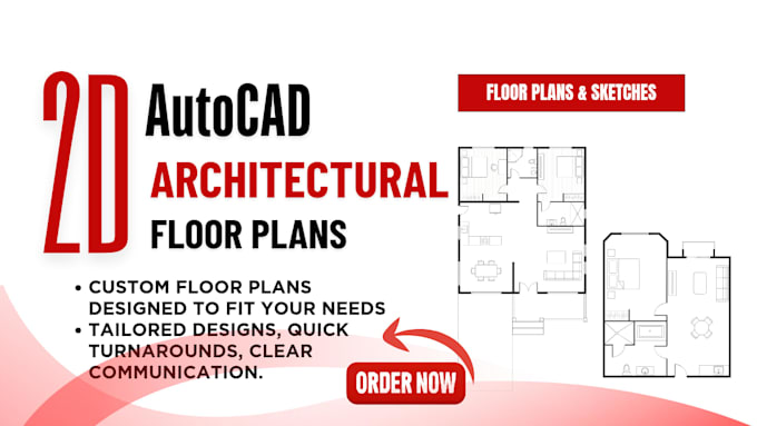 do autocad 2d floor plan design and architectural plans