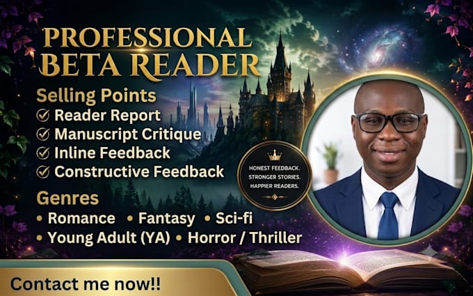 beta read fantasy romance ya thriller and provide inline feedback as beta reader