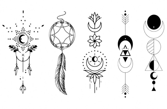 design custom vector mandala, fine line art, tattoo