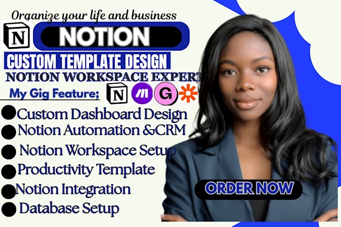 design a custom notion template, dashboard, and workspace expert