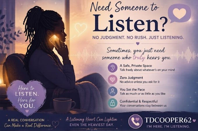 make myself available as a caring no judgement listener