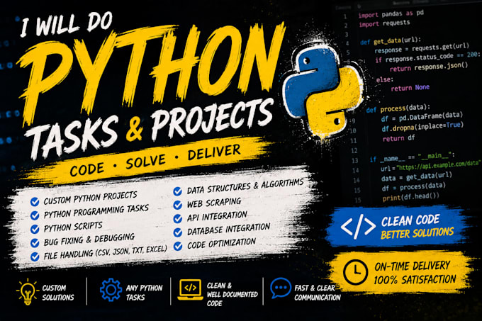 python programming projects and tasks