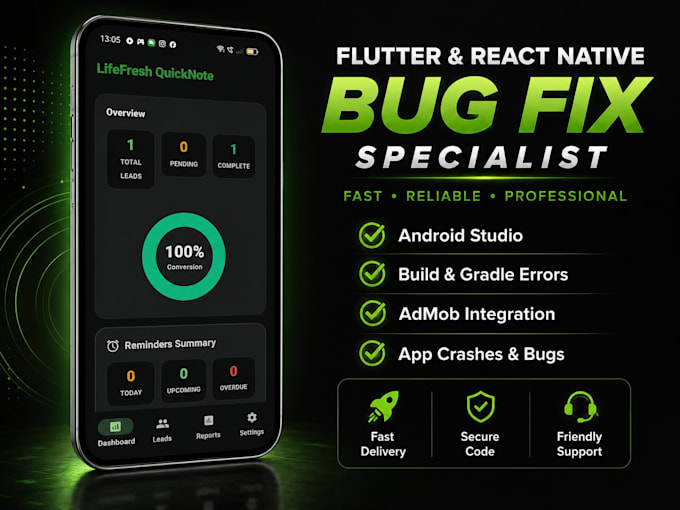 fix flutter react native app bugs
