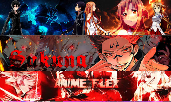 design a custom anime banner for youtube twitch or twitter header