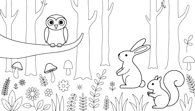 draw anything for coloring book page