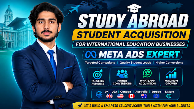 set up high converting meta ads and lead qualification funnels for study abroad