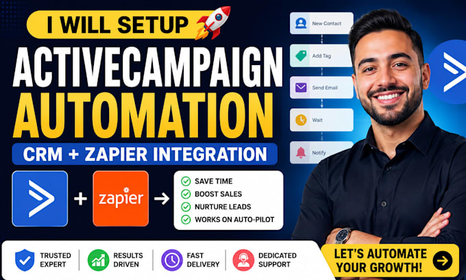 setup activecampaign automation CRM with zapier integration