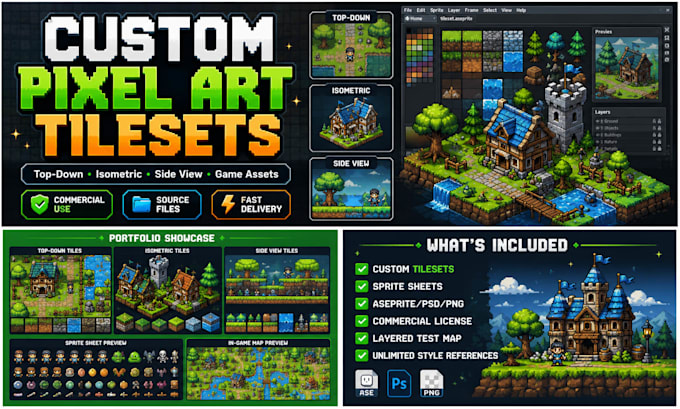 do pixel art tilesets for you