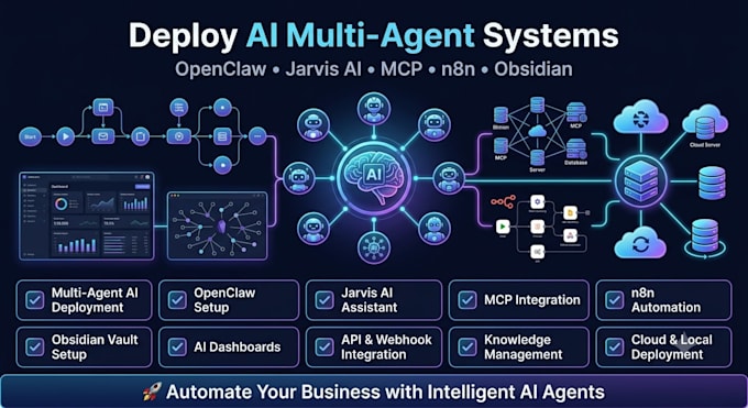 create multi agent system dashboard obsidian vault mcp n8n openclaw jarvis ai