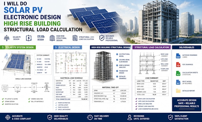 do solar pv electrical design high rise building structural load calculation