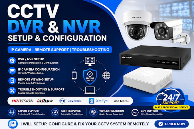 provide support for cctv dvr, nvr, xvr and IP camera systems