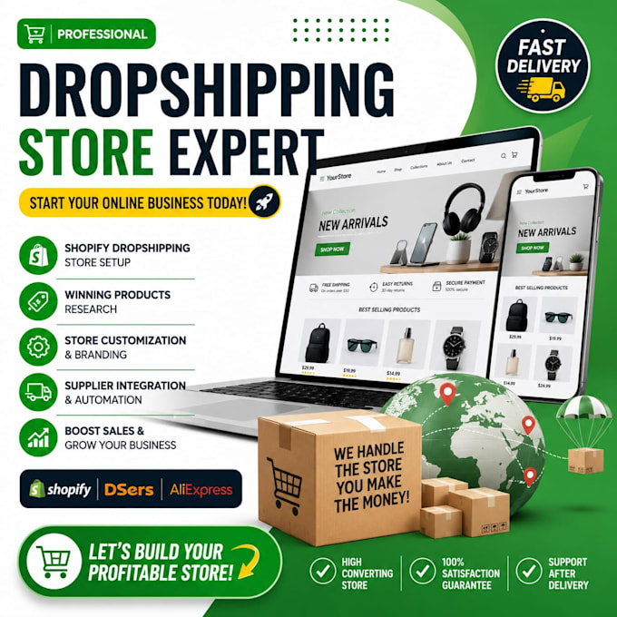 redesign your shopify website, shopify dropshipping store