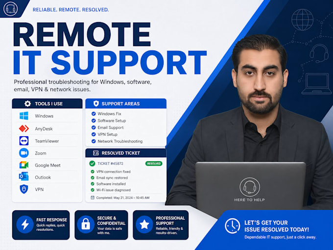 fix windows, software, email, VPN and basic network issues