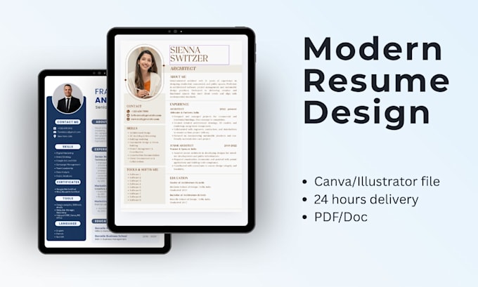 design modern creative resume and CV for job application