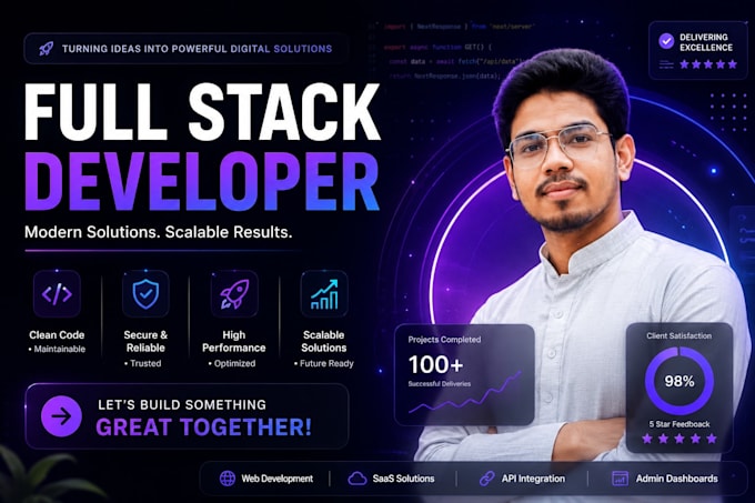 be your software developer, saas developer or will do ai web app development