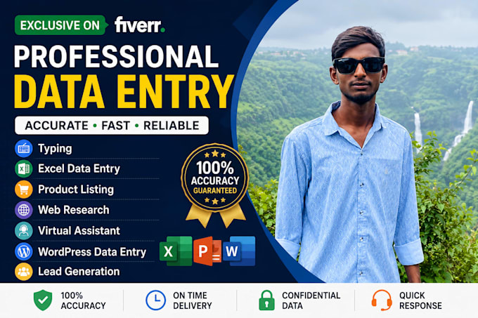 accurate data entry, excel data entry, PDF to excel