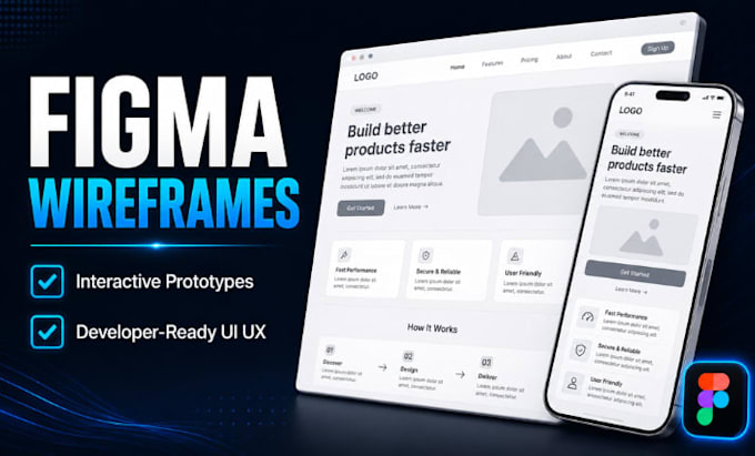 design figma wireframe and interactive figma prototype website ux