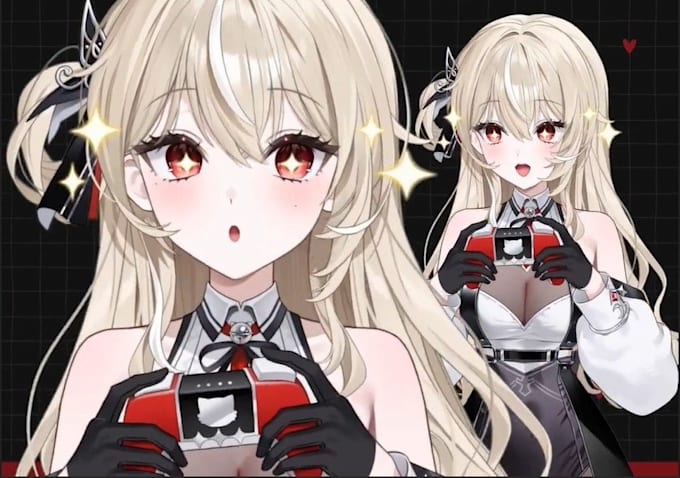 draw live2d vtuber model live 2d vtuber rigging character design anime vtuber