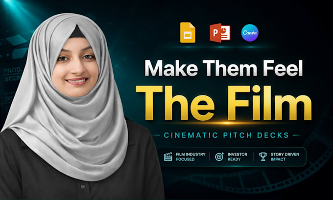 design powerpoint film pitch deck, tv series or movie presentation