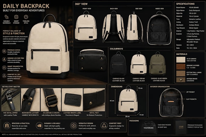do 3d model high quality render bags 3d travel bag backpack design