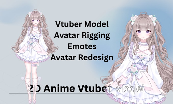 draw and rig pro vtuber model live2d female anime vtuber rigging for streaming