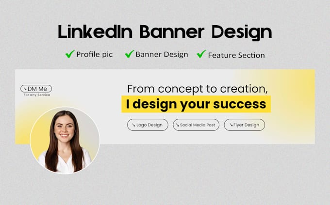 design linkedin cover photo, banner and featured section