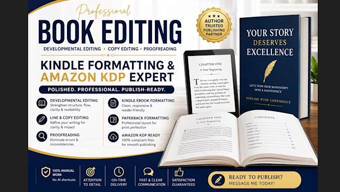 do book editing developmental editing kindle KDP formatting