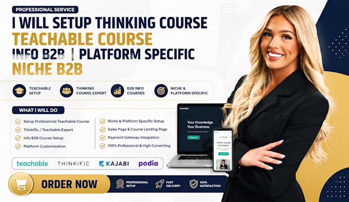 setup thinking course teachable course info b2b platform specific niche b2b
