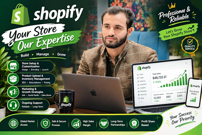 provide shopify services on profit share